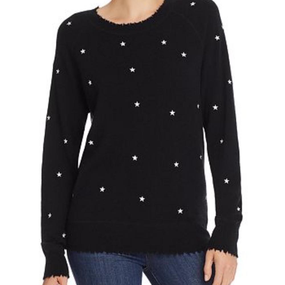 Black cashmere star sweater